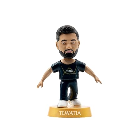 Cricket Icons Action Figure Rahul Tewatia Gujarat Titans Collectible Miniature Figurine, IPL Edition 360° Rotatable Head, GT Cricket Player for Fans & Kids, Collectors Pack of 1