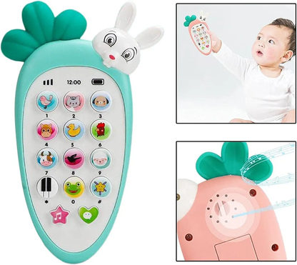 VGRASSP Radish Style Cute Rabbit Face Pretend Play Cell Phone Toy