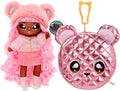 Na! Na! Na! Surprise Glam Series Cali Grizzly Fashion Doll and Metallic Bear Purse, Pink Hair, Cute Fuzzy Hat Outfit & Accessories