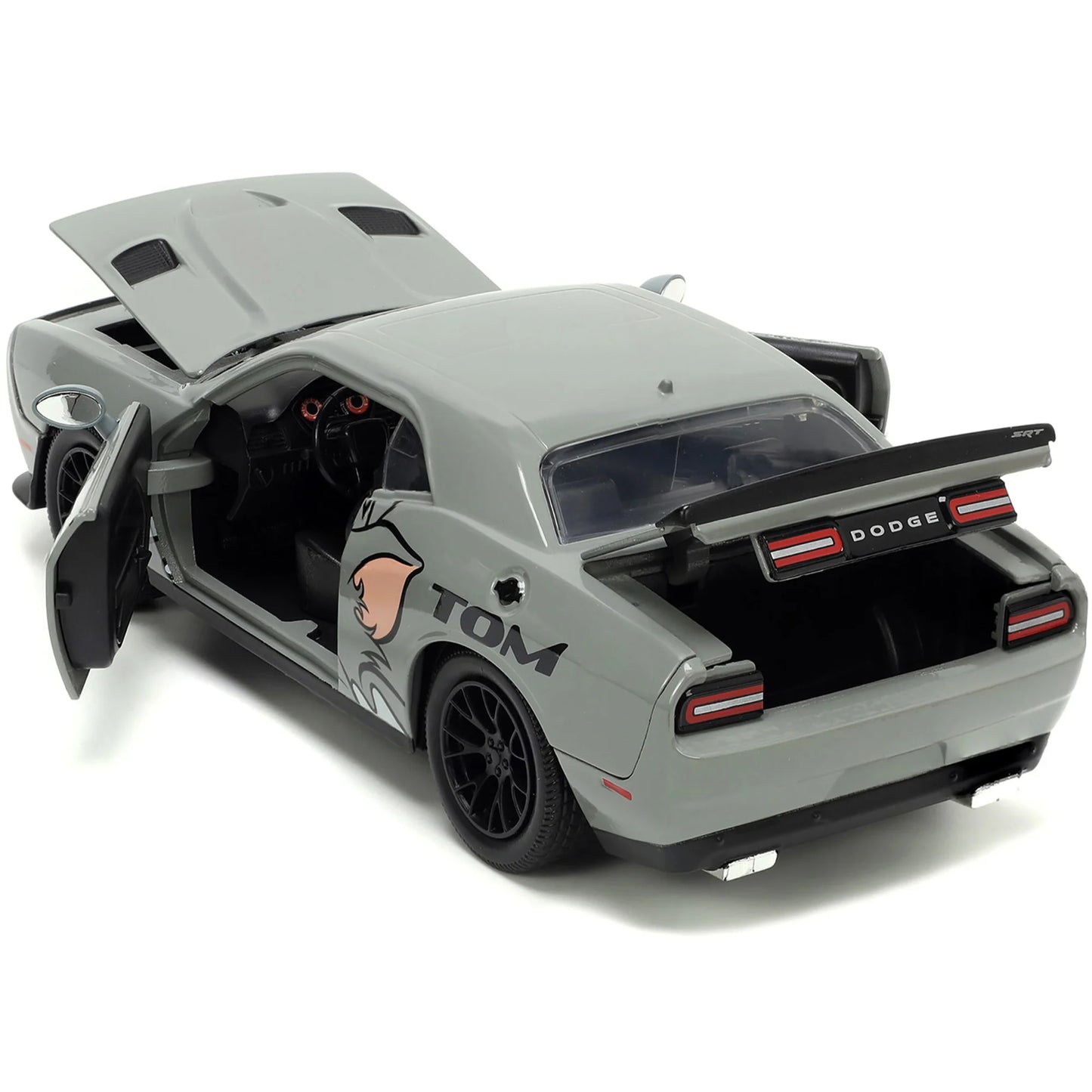 Jada Toys - 1:24 Tom And Jerry Hollywood Rides '15 Dodge Challenger Hellcat with Jerry Fig, 6 of 7    Jada Toys Jada Toys - 1:24 Tom And Jerry Hollywood Rides '15 Dodge Challenger Hellcat with Jerry Fig
