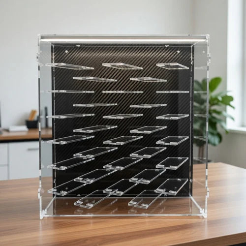 Cocoland Toys rear view of acrylic display case for diecast cars