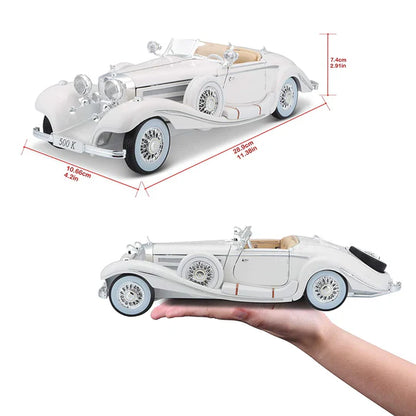 Maisto Mercedes Benz 500k Typeroadster - White (1936): Die-Cast Scale Model (1:18)