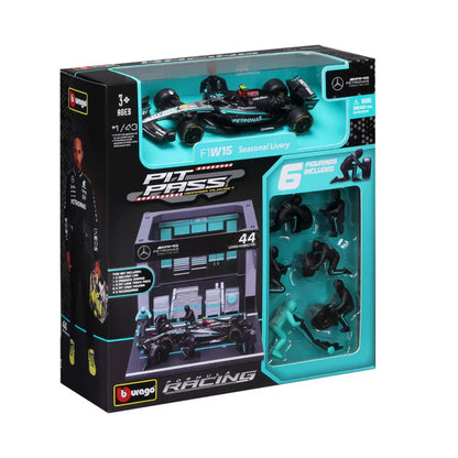 Bburago 1/43 Mercedes AMG F1 Team W15 2024 #44 Lewis Hamilton Diorama Play Set