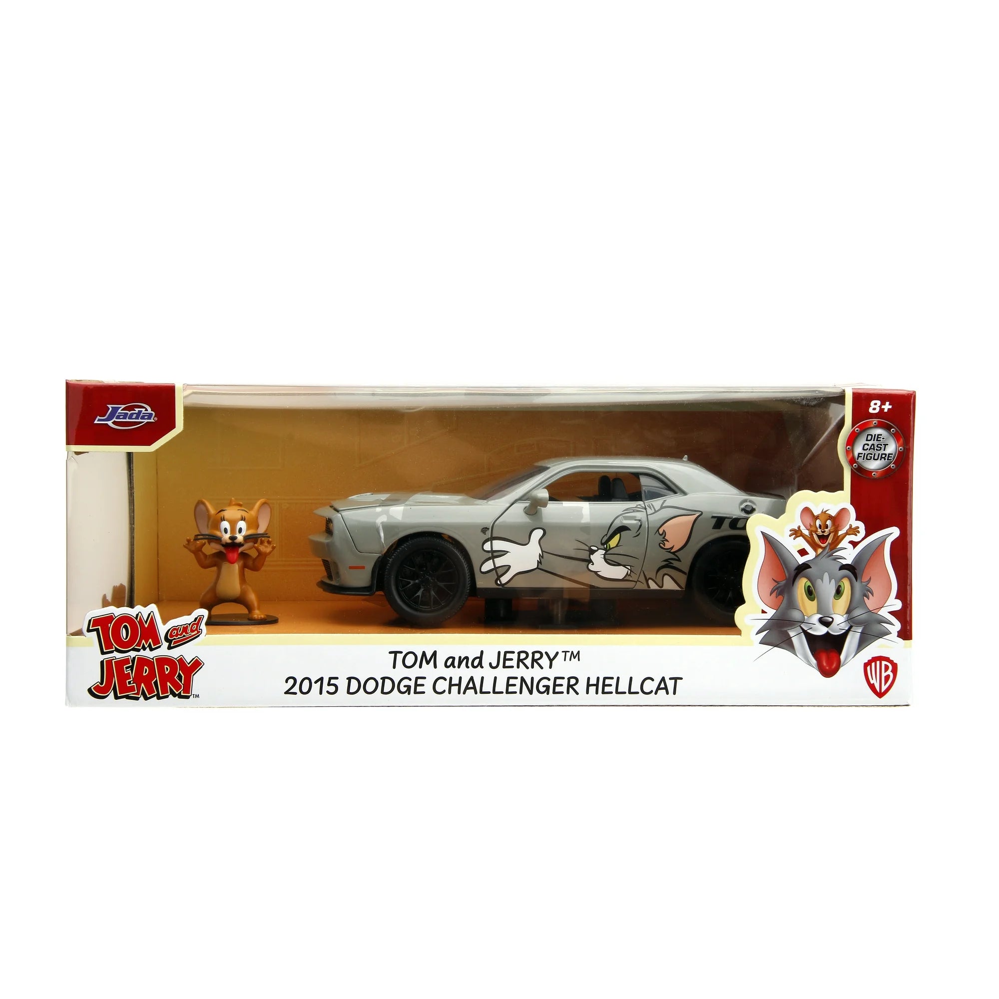 Jada Toys - 1:24 Tom And Jerry Hollywood Rides '15 Dodge Challenger Hellcat with Jerry Fig, 6 of 7    Jada Toys Jada Toys - 1:24 Tom And Jerry Hollywood Rides '15 Dodge Challenger Hellcat with Jerry Fig
