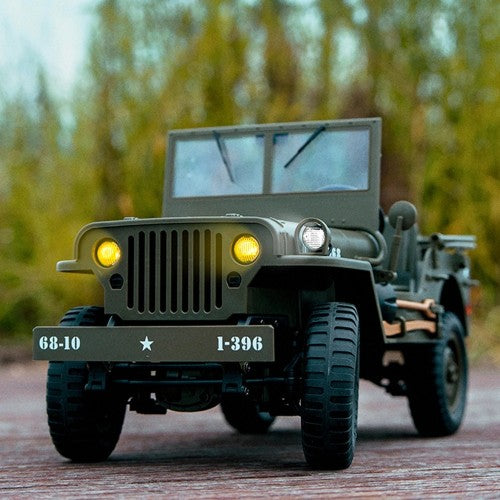 JJRC C8815 RTR 1/10 4WD RC Willys Military Truck – Rock Crawler with Metal Frame & LED Lights