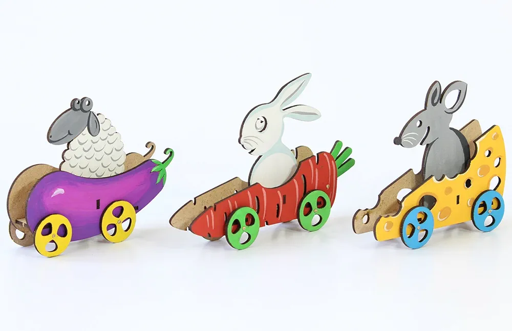 FUNVENTION Set of 3 Veggie Cars