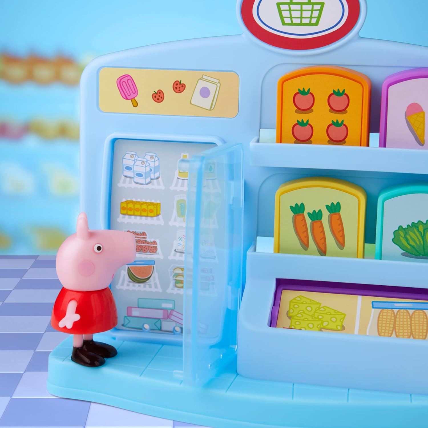 Peppa Pig Pig Peppa Adventures Supermarket Play Set Preschool Toy: 2 Figures, 8 Accessories