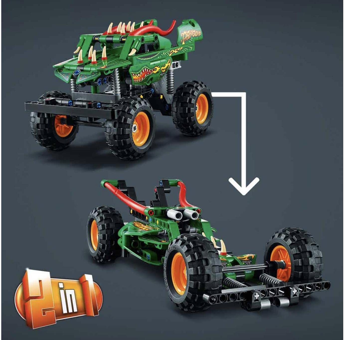 LEGO Technic Monster Jam Dragon 42149 Building Toy Set