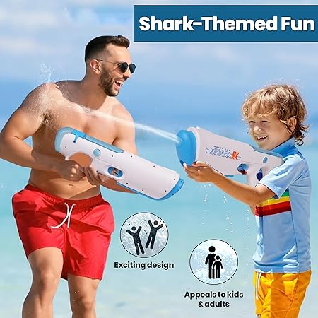Water Gun Toy for Kids, Continuous Water Emission with Automatic Water Absorption, Strong Water Beam, USB Rechargeable