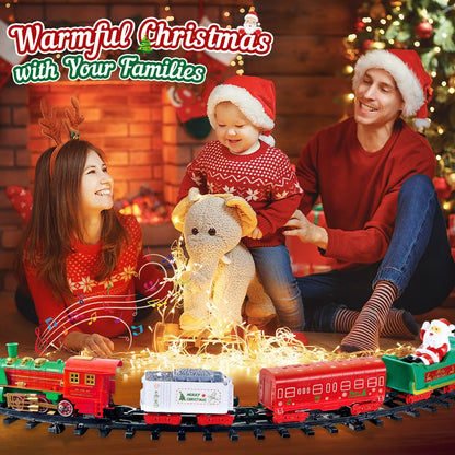 Christmas Train Set - Christmas Train Toy with Light & Sound for Boys Girls, Train Toy Set Around Under The Christmas Tree, Best Decoration Indoor