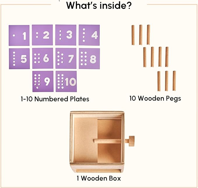 Wooden Counting Peg Board: Count & Drop Box