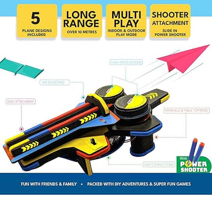 Be Cre8v Motorized Plane Launcher & Power Shooter Kit