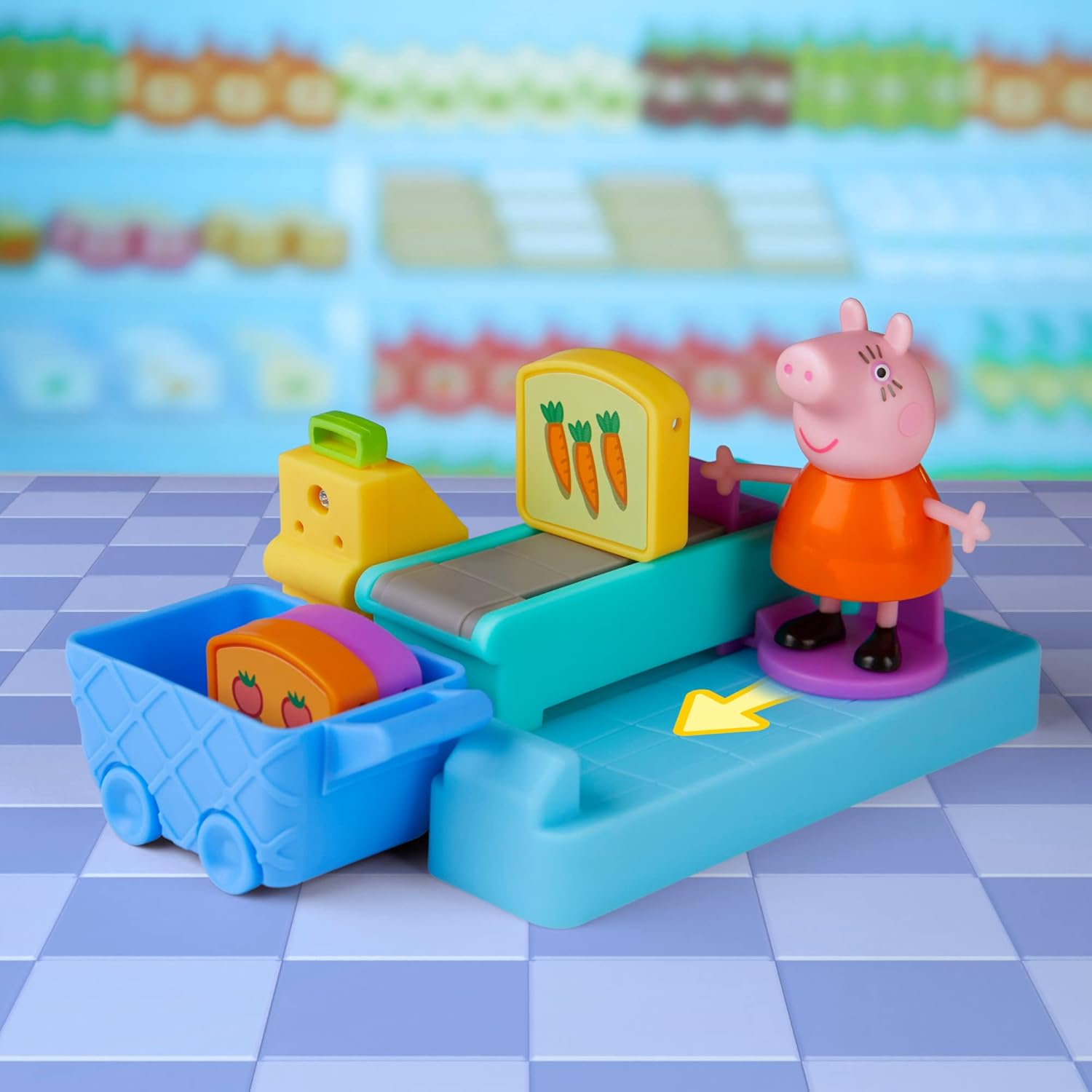Peppa Pig Pig Peppa Adventures Supermarket Play Set Preschool Toy: 2 Figures, 8 Accessories