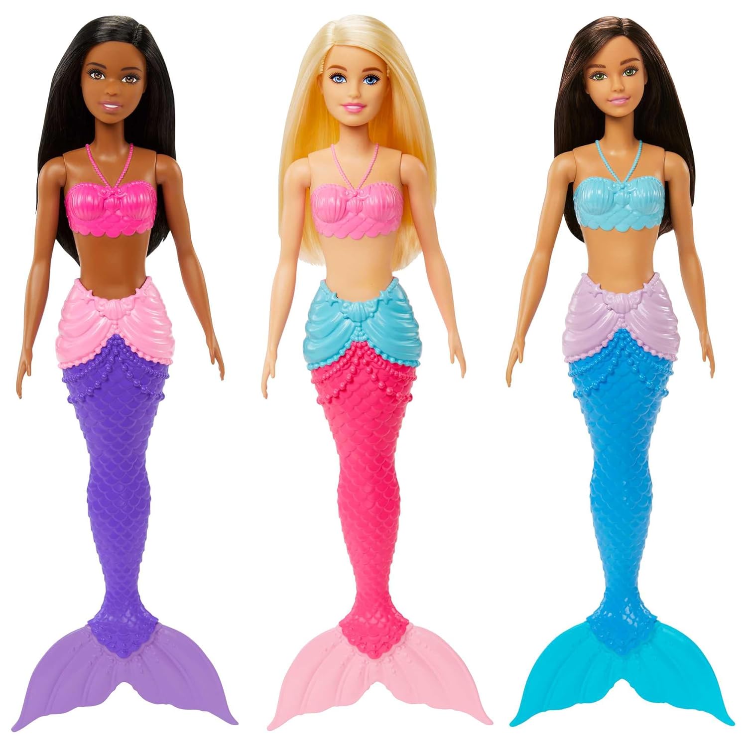 Barbie Dreamtopia Mermaid Doll (Brunette) with Multi-Colored Mermaid Tail