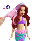 Disney Mattel Princess Toys, Ariel Mermaid Doll with Color-Change Hair and Tail, Color Splash Water Toy Inspired by The Movie