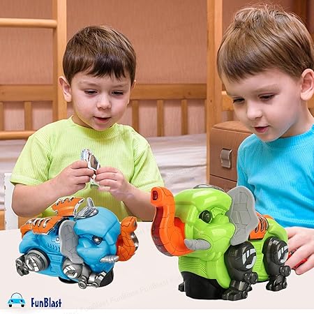 FunBlast Mechanical Elephant Toy - Electric Elephant Toy with Universal Wheel