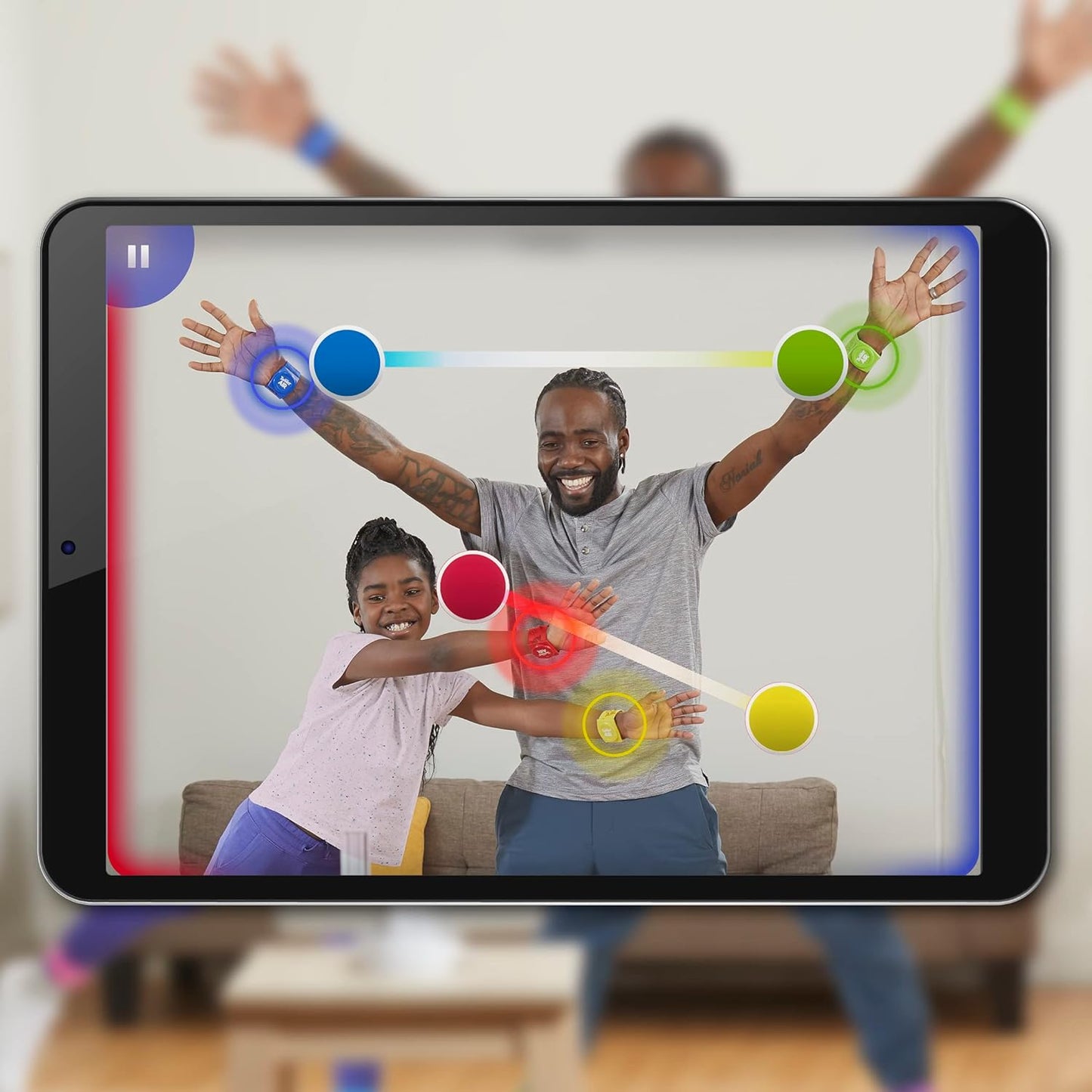 Twister Air Game | Ar App Play Game with Wrist and Ankle Bands | Links to Smart Devices | Active Party Games for Kids and Adults | Ages 8+ | for 1+ Players,Multicolor