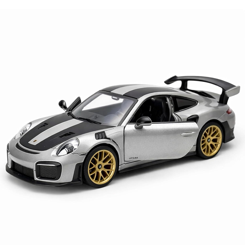 MSZ Porsche 911 GT2 RS 1:32 Scale Diecast Metal Model Car with Lights & Sound, Openable Doors, Officially Licensed Collectible Toy Car