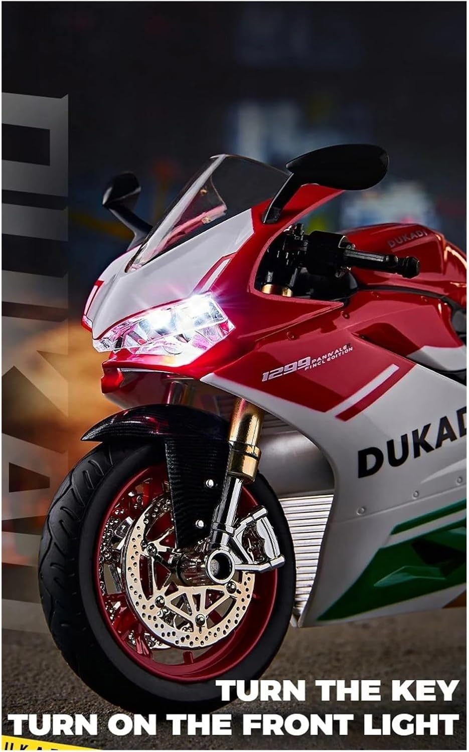 Mini Simulation Motorcycle Toys 1:9 for Ducati 1199 Panigale R Bootable Sprayable Alloy Motorcycle Diecast Model Sound Light Toy Collect Adult for Boys