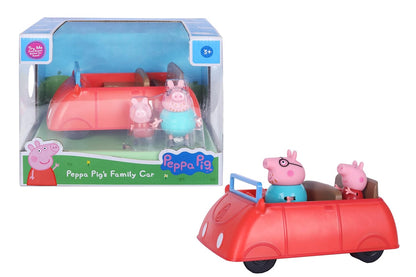 PEPPA PIG Peppa's Family Red Car with Sound Effects, Includes 2 Figures, Peppa's Preschool Toy 3 Years and Up, Birthday Gift Toys Playset for Kids,Playset
