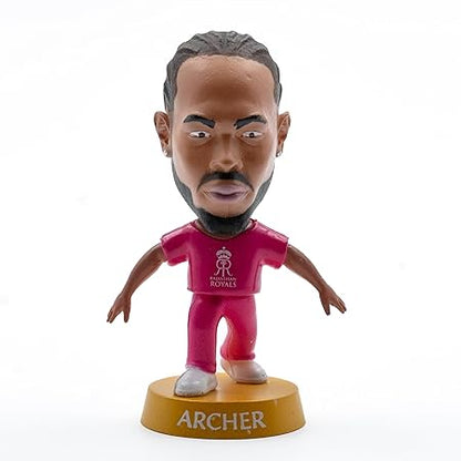Cricket Icons Action Figure Jofra Archer Rajasthan Royal Collectible Miniature, IPL Edition with 360° Rotatable Head, RR Cricket Player for Fans & Kids, Collectors Pack of 1