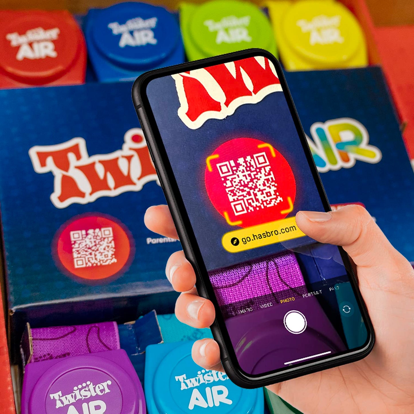 Twister Air Game | Ar App Play Game with Wrist and Ankle Bands | Links to Smart Devices | Active Party Games for Kids and Adults | Ages 8+ | for 1+ Players,Multicolor