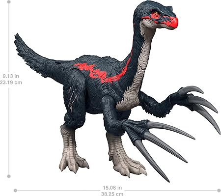 Mattel Jurassic World Chaos Theory Attack and Roar Sounds Therizinosaurus Dinosaur Action Figure