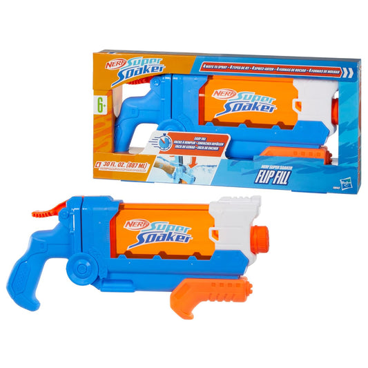 Nerf Super Soaker Flip Fill Water Blaster Large 890ml Water Tank - Pichkari for Outdoor Water Games