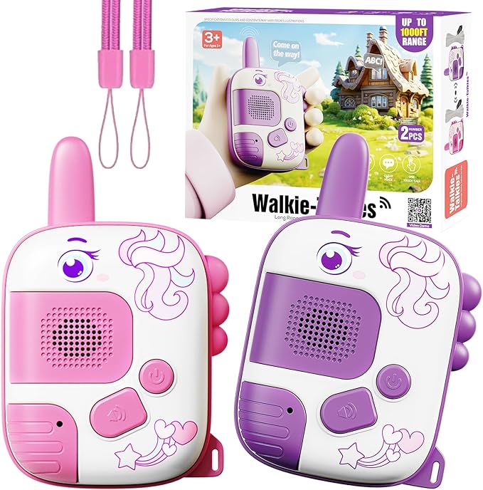 Walkie Talkies for Kids 2 Pack Outdoor Adventure Toys with Range,Unicorn Toys