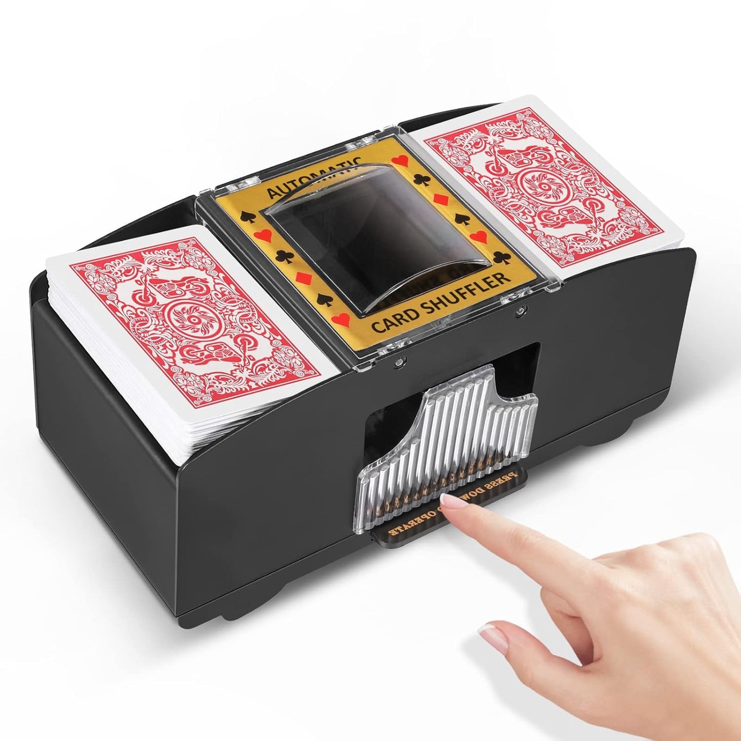 Battery Operated Automatic Card Shuffler 2 Deck,Playing Card Shuffler for Home Card Game,Travel