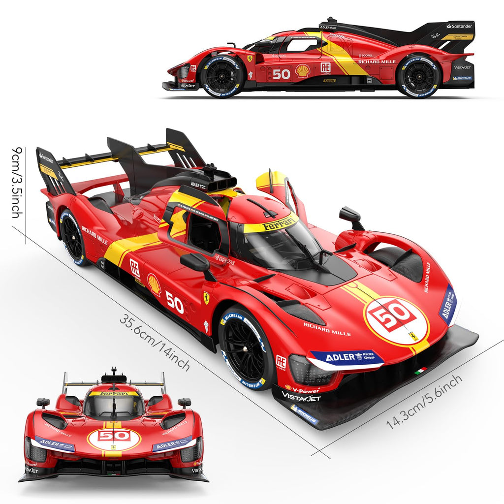 RASTAR Remote Control Car 1/14 Scale Ferrari 499P #50 Le Mans Champion Racing RC Car, R/C Toy Car for Kids Boys, Red 2.4G