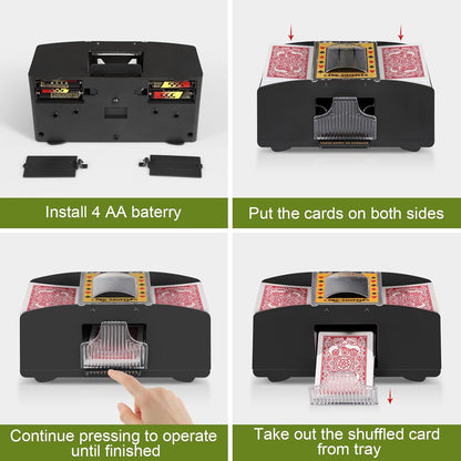 Battery Operated Automatic Card Shuffler 2 Deck,Playing Card Shuffler for Home Card Game,Travel