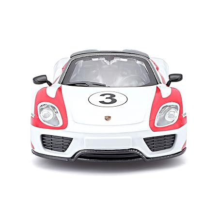 Bburago 918 Spyder Racing Porsche, White, Adult 1/24