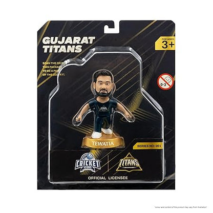 Cricket Icons Action Figure Rahul Tewatia Gujarat Titans Collectible Miniature Figurine, IPL Edition 360° Rotatable Head, GT Cricket Player for Fans & Kids, Collectors Pack of 1