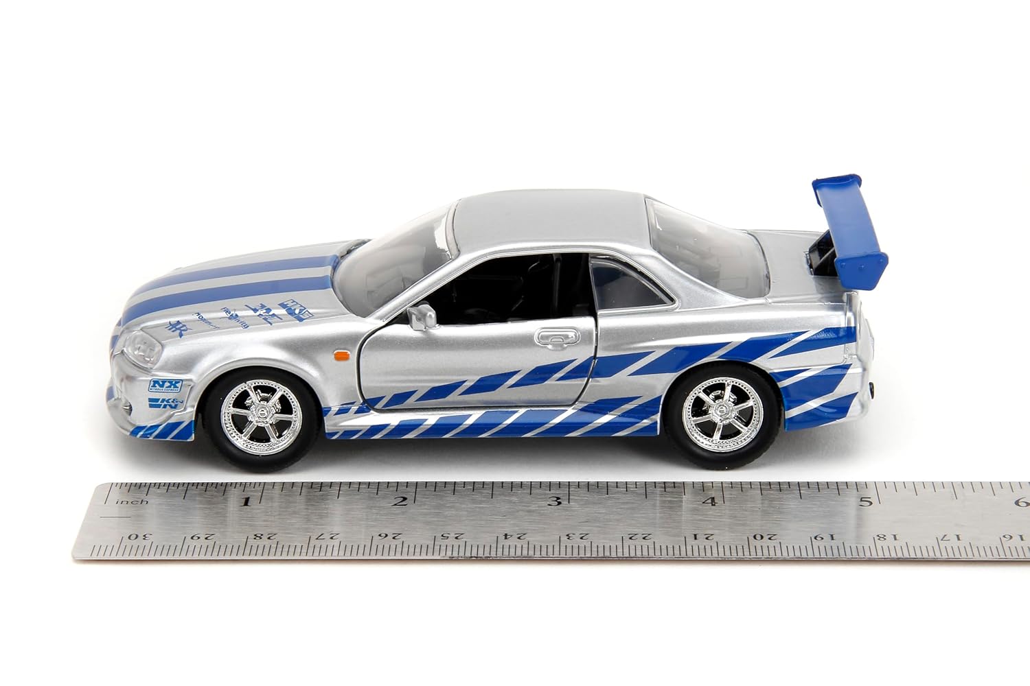 Jada Toys Fast and Furious 1:32 Scale 2002 Nissan Skyline GTR R34-Silver Diecast Car