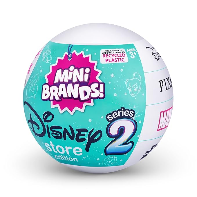 Zuru Mini Brands Disney Store Edition Series 2 Miniature Toy Product Blind Capsule - Contains 5 Miniature Figures
