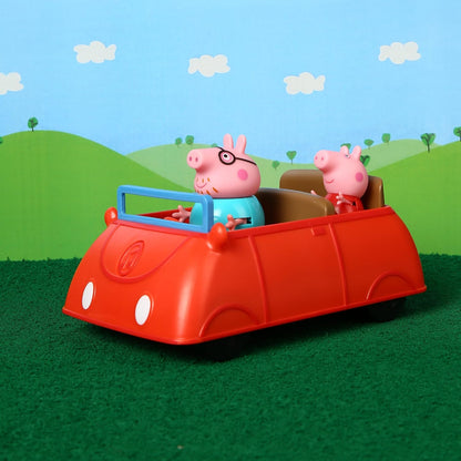 PEPPA PIG Peppa's Family Red Car with Sound Effects, Includes 2 Figures, Peppa's Preschool Toy 3 Years and Up, Birthday Gift Toys Playset for Kids,Playset