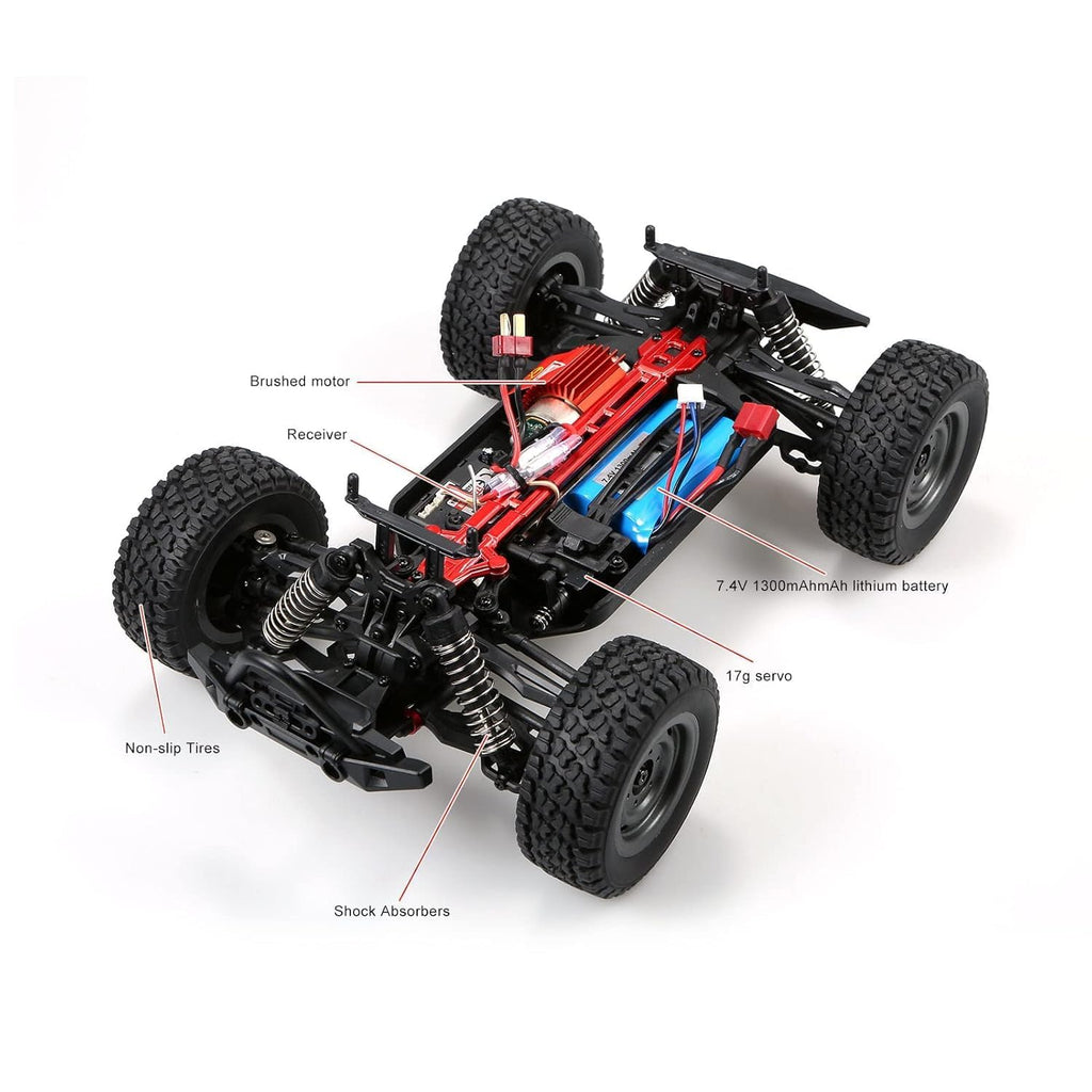 Gantry 1:16 4x4 2.4G Remote Control Off-Road Truck – 38Km/h High Speed Electric RC Car Toy with LED Lights, 4x4 All-Terrain Vehicle for Kids & Adults, Durable Racing and Off-Road Adventure Truck (Black)