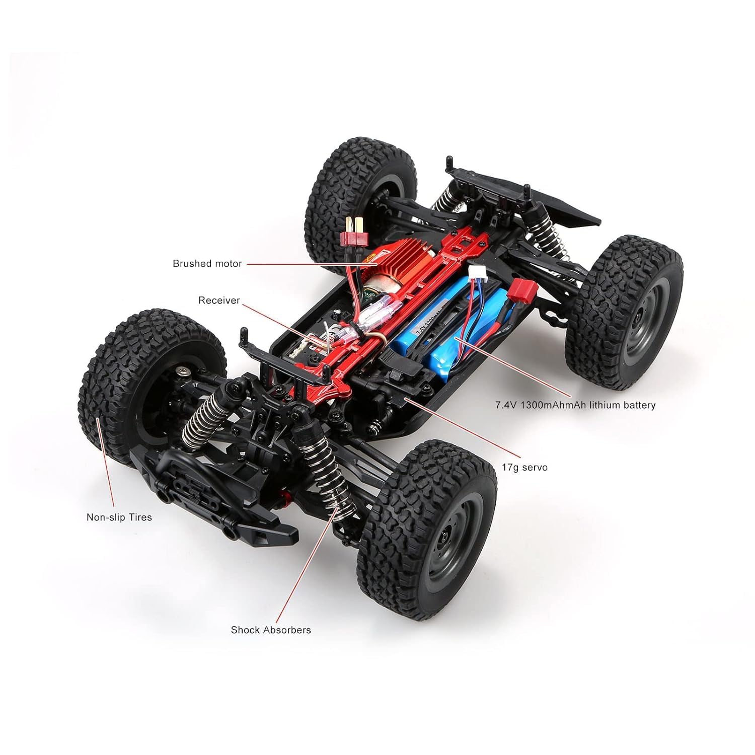 Gantry 1:16 4x4 2.4G Remote Control Off-Road Truck – 38Km/h High Speed Electric RC Car Toy with LED Lights, 4x4 All-Terrain Vehicle for Kids & Adults, Durable Racing and Off-Road Adventure Truck (Black)
