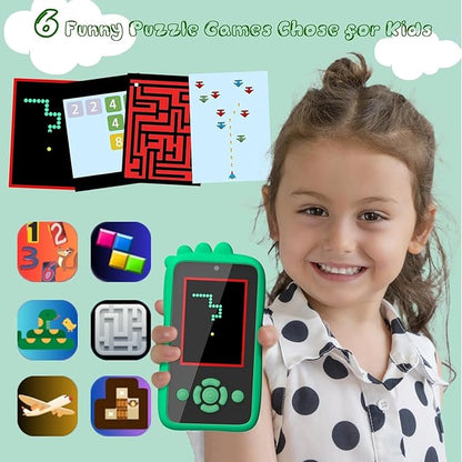 Happy Hues Smart phone Toy with MP3 Music Player Dual Camera for Selfies- in Built Games 2.4" Screen 8MP Camera Toys for Boys & Girls- Green,Sky Blue, Green