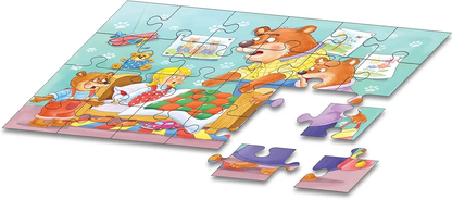 BOOKFORD 4 in 1 Goldilocks and Three Bear Jigsaw Puzzle