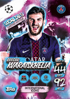 Topps UCC Match Attax 2025/26 - Mini Tin - International Icons - contains 28 Match Attax cards plus a random Star Boy LE and 3 exclusive 'Worldies' LE cards.