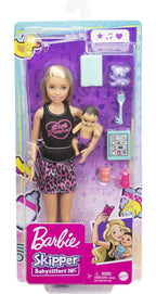 Barbie Skipper™ Babysitters Inc.™ Doll & Accessories Set with 9-in / 22.86-cm Blonde Doll, Baby Doll & 4 Storytelling