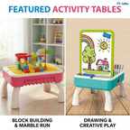Building Block Toys, Creative Table 2-in-1 Building Block and Drawing Board for Kids