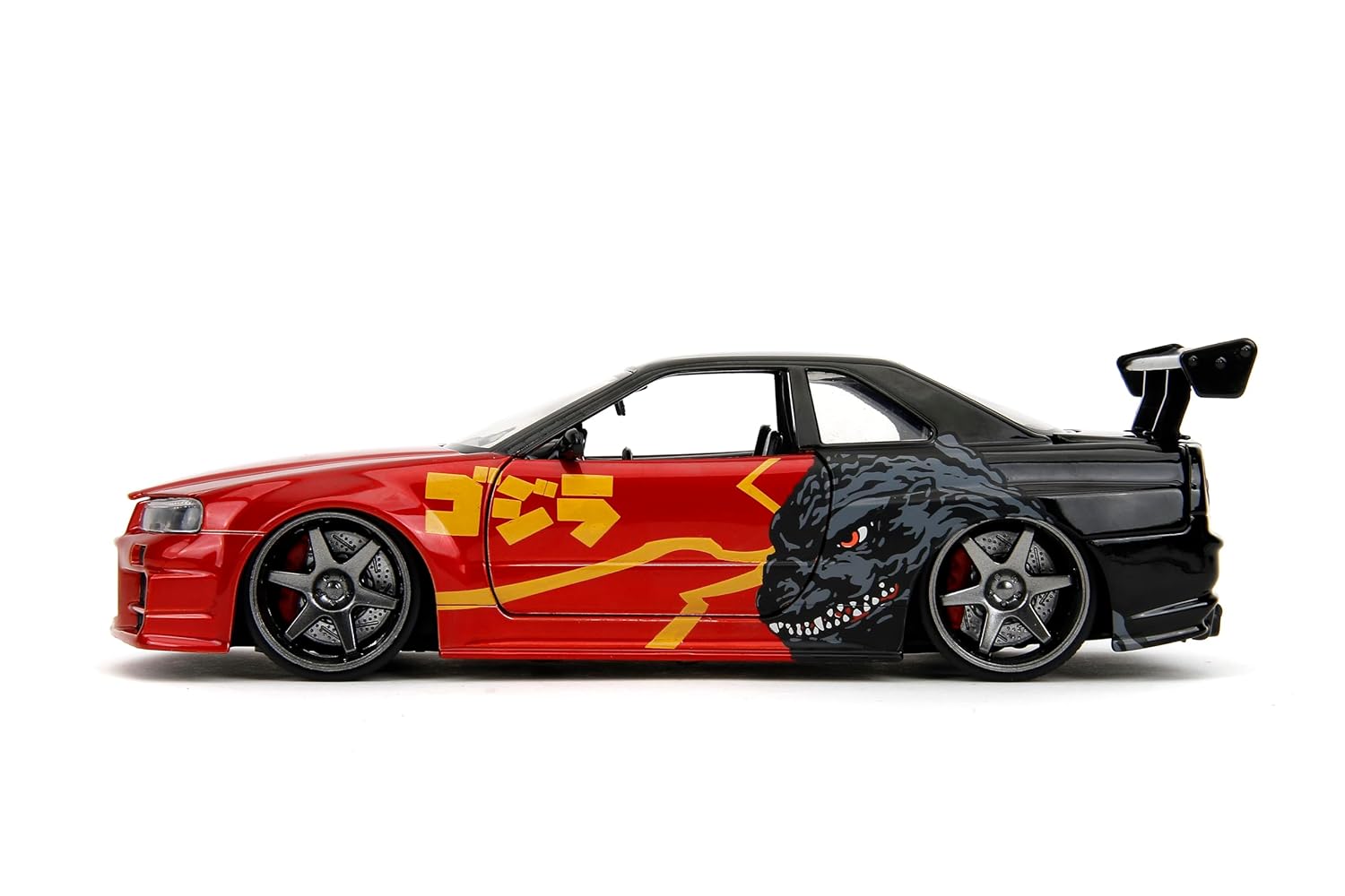Jada 1:24 2002 Nissan Skyline GT-R (R34) Godzilla with Japanese Graphics