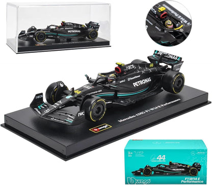 Bburago - 1/43 Scale Model Compatible with Mercedes-AMG Petronas F1 W14# 44 Compatible with Lewis Hamilton 2023 (Black)