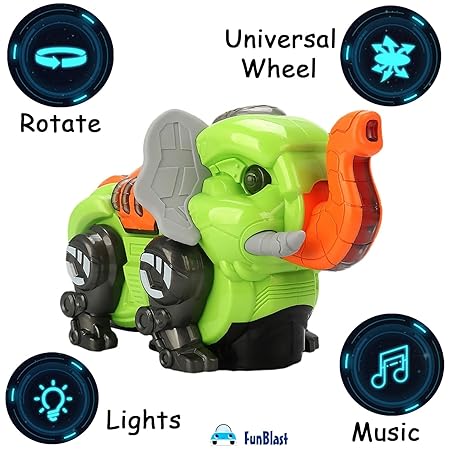 FunBlast Mechanical Elephant Toy - Electric Elephant Toy with Universal Wheel