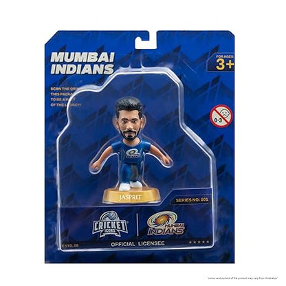 Cricket Icons Action Figure Jasprit Bumrah Mumbai Indians Collectible Miniature Figurine, IPL Edition with 360° Rotatable Head, MI Cricket Player for Fans & Kids, Gift & Collectors Pack of 1