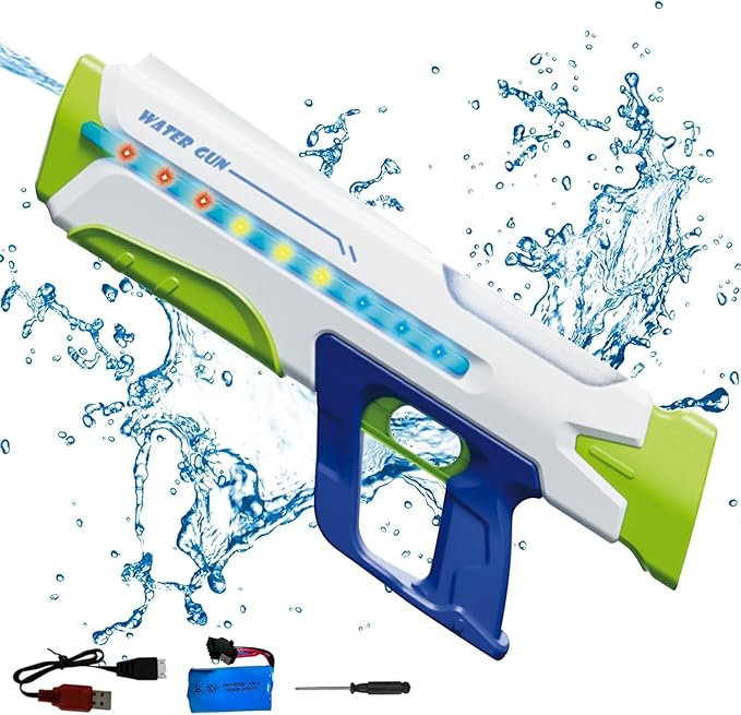 Water Gun Featuring High-Pressure Rapid-Fire Action, Adjustable Nozzle, and Extended Range for Epic Backyard Water Battles