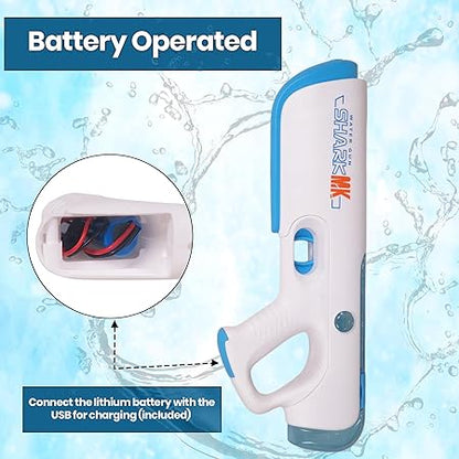 Water Gun Toy for Kids, Continuous Water Emission with Automatic Water Absorption, Strong Water Beam, USB Rechargeable